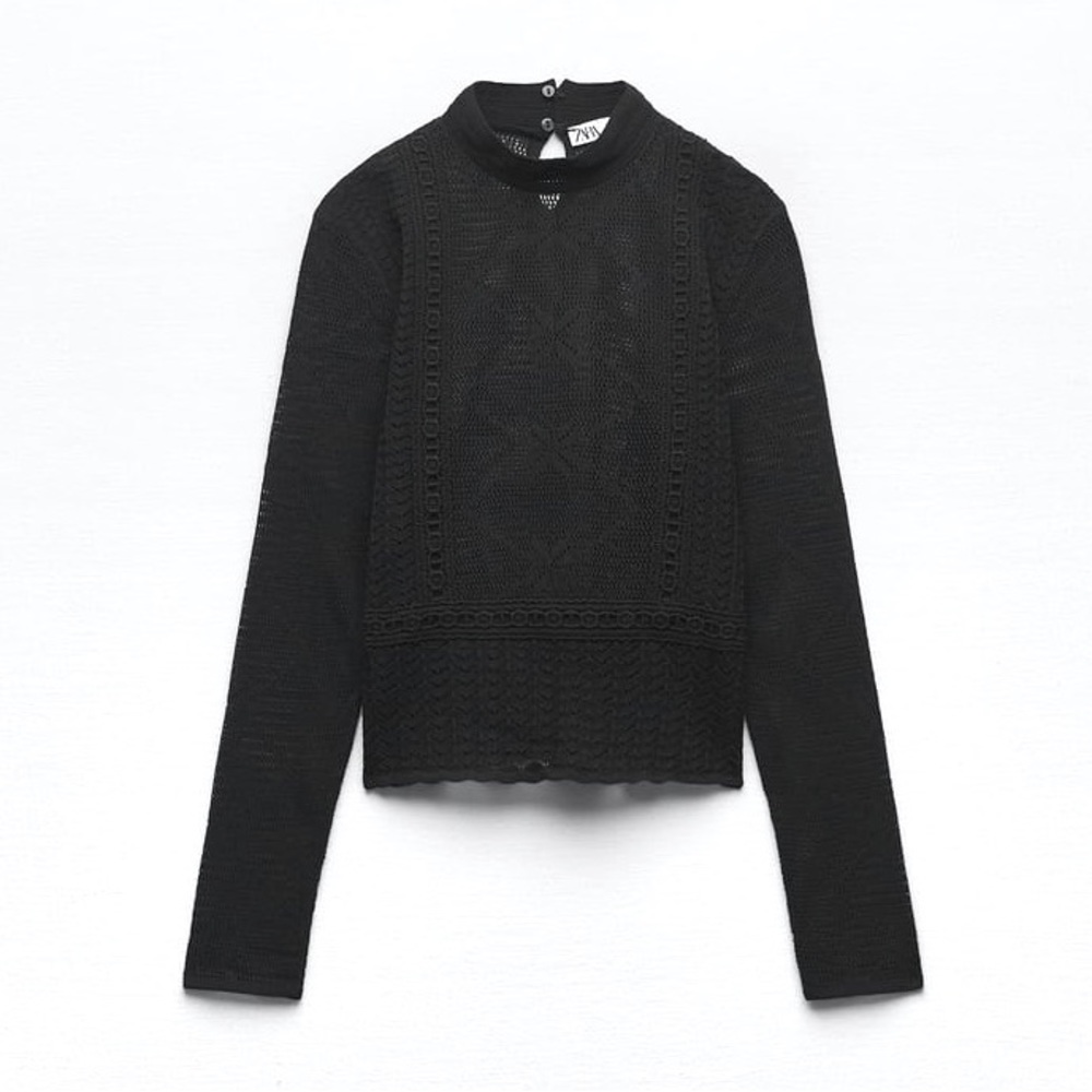 ✨ZARA✨ LACE KNIT TOP